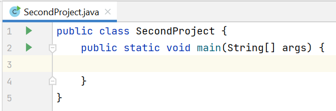 Можно запустить Java-класс SecondProject из среды разработки IntelliJ IDEA