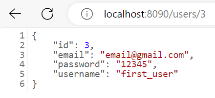 JSON-объект в ответ на http-запрос localhost:8090/users/3 в Spring-приложении